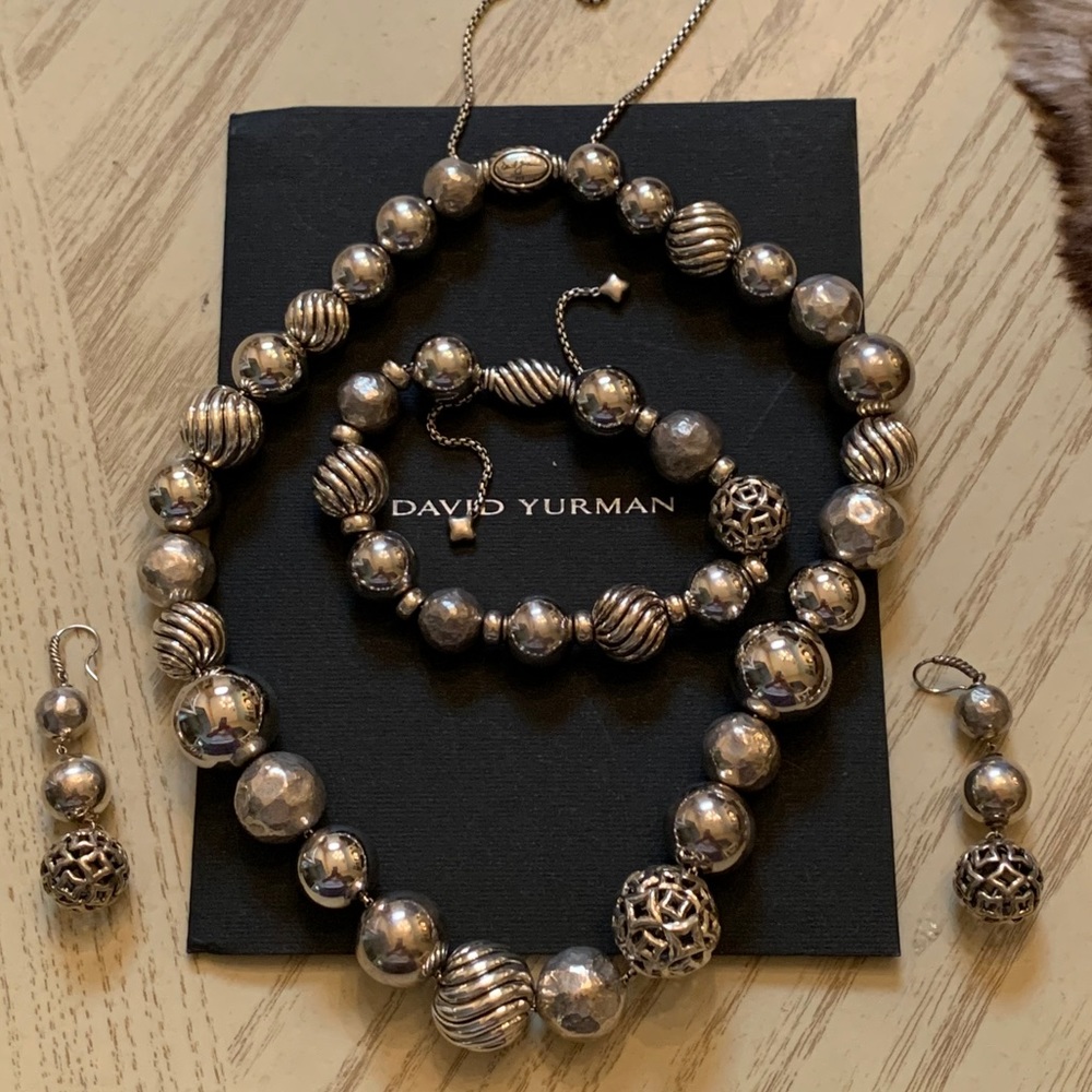 David Yurman Elements necklace, bracelet, earrings